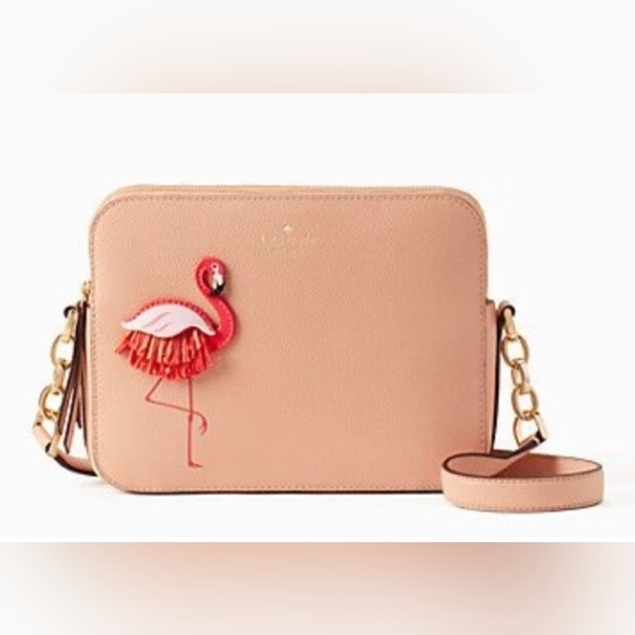 Kate Spade By The Pool Flamingo Camera Bag Novelty EUC - Picture 1 of 16